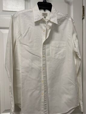 J Crew White Men’s Button Down Shirt MEDIUM Pima Cotton Classic Work